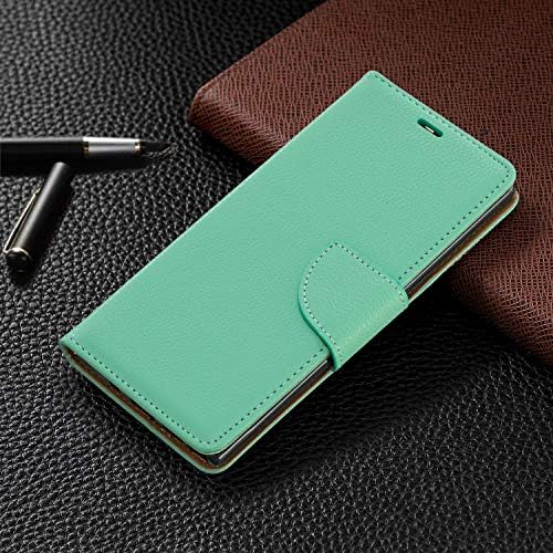 Galaxy Note 10 Case, Zermu Litchi Grain Style ShockProof PREMIUM PU Feather Kickstand Filt Flip Folio Wallet Case со држач/слотови