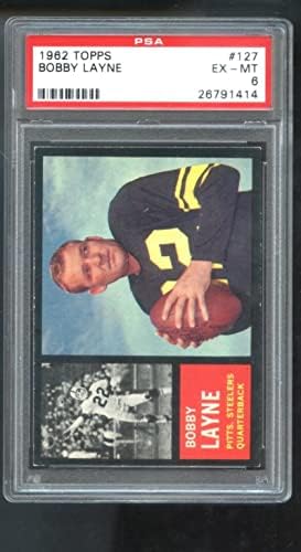 1962 Топпс #127 Боби Лејн Питсбург Стилерс ПСА 6 оценета фудбалска картичка НФЛ - Непотпишани фудбалски картички
