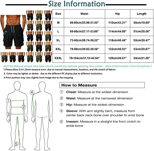 Карго шорцеви за мажи, машка лежерна товарна шорцеви за лежење на мода на отворено, печатена мода