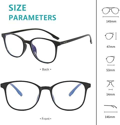 uniworvion Сино светло блокирање на очила 2 пакувања за жени мажи, чиста тркалезна компјутерска мода за очила Анти -очила