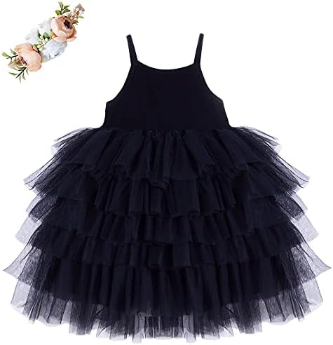 Chenbao Toddler Tulle Princence Fuest Risped Мека памучна руфла бебе цвет девојка туту фустани роденден