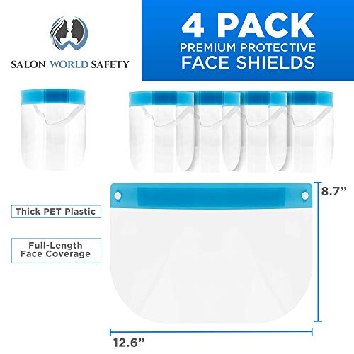 Салон Светски безбедносни штитови за лице - ултра чисти заштитни штитови за лице за да ги заштитите очите, носот и устата - пластична