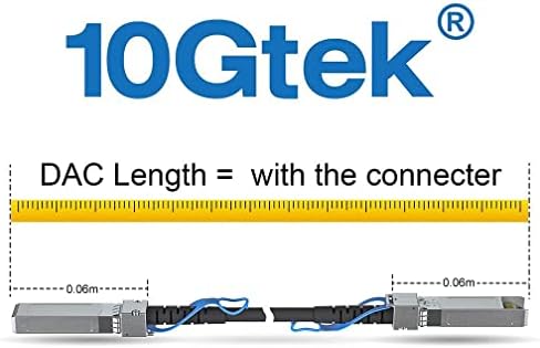 10gtek SFP+ Dac Twinax Кабел, Пасивен, Компатибилен Со ARISTA CAB-SFP-SFP-1M, Ubiquiti UniFi, Netgear, D-Link, QNAP, Mikrotik, Supermicro,