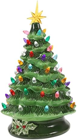 Jardwe керамичка новогодишна елка декорап украси украси украси природноста декор керамика Божиќно дрво осветлена бреза дрво порцеланска