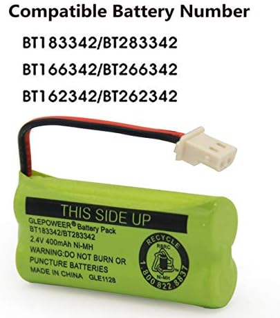 DM221 BT183342/BT283342 2.4V 400MAH Ni-MH Батерии, исто така компатибилен со безжични телефонски батерии BT166342/BT266342 BT162342/BT262342