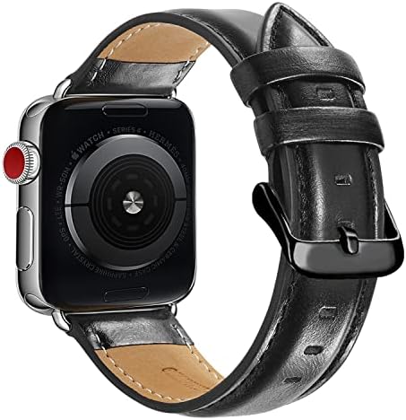 Компатибилен со Apple Watch Band 45mm 44mm 42mm 41mm 40mm 38mm За Iwatch Bands Серија 8 7 6 5 4 3 2 1 SE, Mapuce Вистинска Кожа Бенд Замена