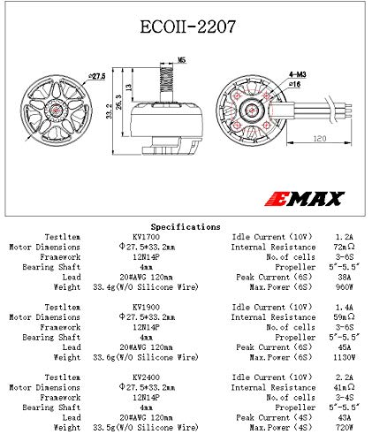 EMAX 4PCS ECOII-2306/2207 2400KV/1700KV/1900KV 4MM 3-6S мотор без четка за DIY RC FPV Racing Quadcopter Multi Axis Drone