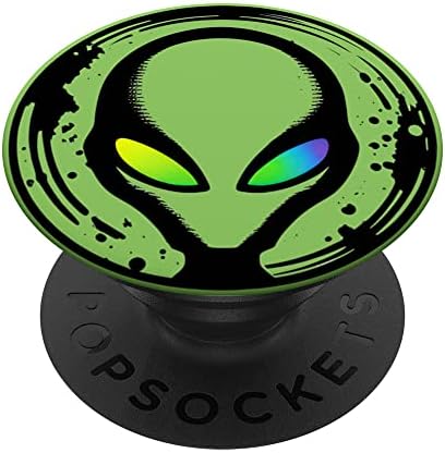 Зелено вонземско лице на НЛО киднапирање простор гранџ графити трипи поппокети заменливи поплипки