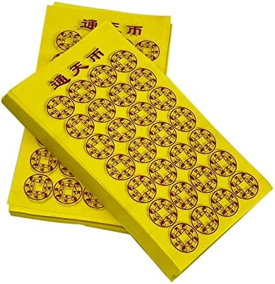 Пари на предок на амлдореата - Кинески ossос хартија 150 листови жолта хартија за палење за поклони за жртвување за гладни духови фестивал