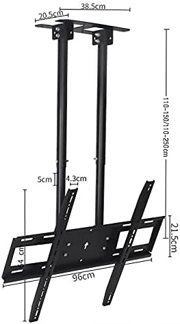 ТВ wallид монтирање двоен пол единечен екран тавански заграда за монтирање на ТВ, навалување на ТВ-монтирање на ТВ, за 60-100inch телевизори, со вчитување 176 фунти