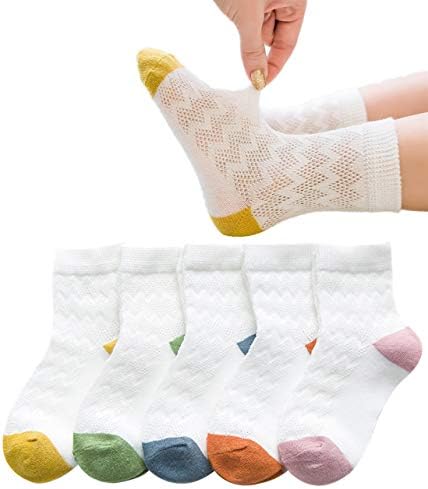Унисекс бебешки чорапи Девојче момче лето дете за новороденче на глуждот Поител, мека памук, тенки мешки чорапи 5 пара 0-12t