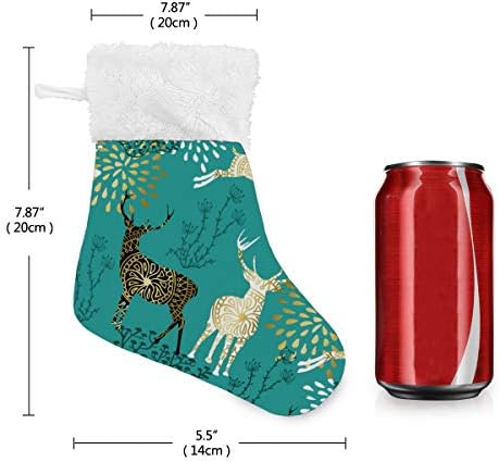 Алаза Божиќни чорапи Божиќно елк Класик Персонализирани мали декорации за порибување за семејни сезонски празници за забави за забави од 4.7,87