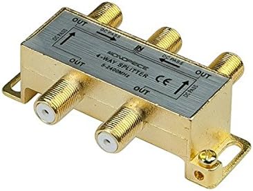 Monoprice 110015 Premium 4-насочен Coax Cable Splitter F-Type завртка за видео VCR кабелска ТВ антена