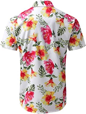 Xiloccer mens 2 парче кратко поставено копче надолу кошула, летен костум летен плажа облека Хавајски кошула костуми