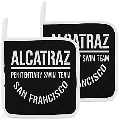 Алкатраз казнено-тим за пливање во Сан Франциско држачи за тенџере 8x8 Топти влошки отпорни на топлина Подлови за заштита на десктоп