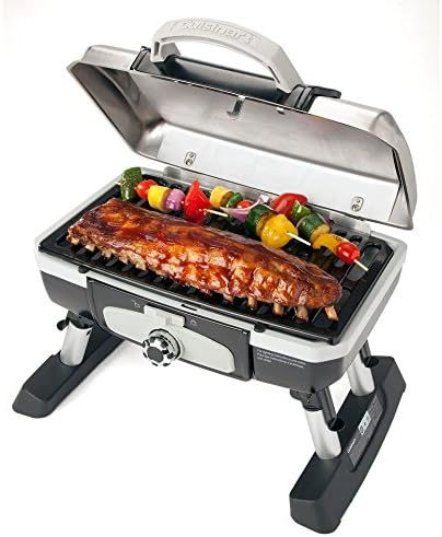 Cuisinart CGG-180TS Petit Gourmet Portable Tabletop Gas Grill, не'рѓосувачки челик