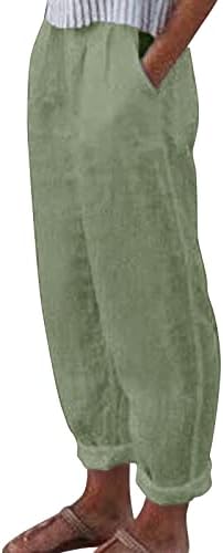 Lutmanенски летен летен памук од памук од памучни панталони со панталони со глуждови со џебови плус големина бохо панталони