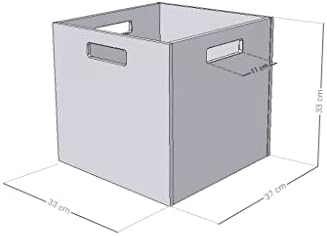 Бенлеми дрвена кутија за складирање модел 1-со рачки-Бело-33 х 33 х 37 см