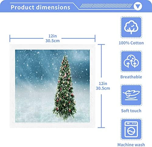 Кигаи 6 пакувања Снег зимски елки за елки - меки крпи за лице, крпи за теретани, хотел и бањата, крпи за чисто памучно прсти што може да се употреби