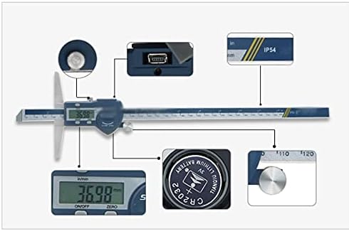 н / а 0-300мм 12 Инчен Дигитален Верние Дебеломер Лцд Дебеломер Дигитален Мерач На Длабочина Нерѓосувачки Челик Дебеломер Мерни Алатки