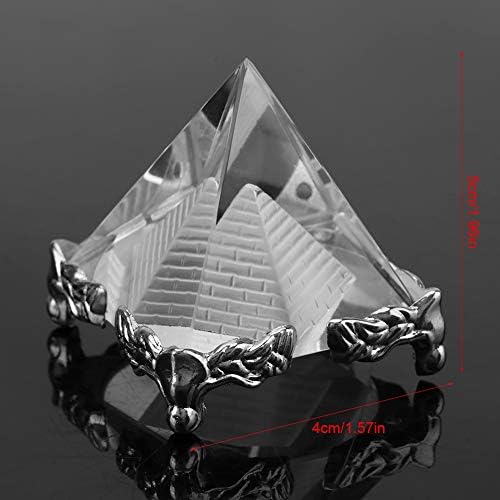 Јасна кварц кристална пирамида, 4 * 4 * 5cm Креативна кристална пирамида кварц камена резба фигура дома