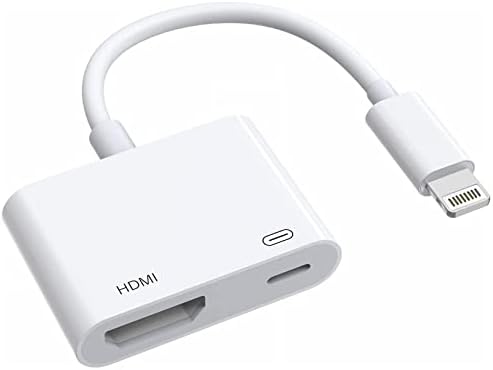 Молња До HDMI Адаптер iPhone НА ТВ, [Apple MFi Сертифициран] Молња Дигитален AV Адаптер 1080p HD Тв Конектор Кабел Адаптер Компатибилен со