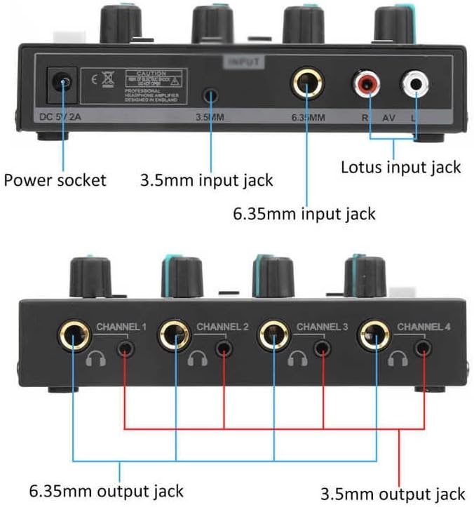 Засилувач за слушалки за слушалки CXDTBH 4-канали Ferroalloy Mono/Stereo Monitor Set AMP-I4 засилувач за слушалки за наплата