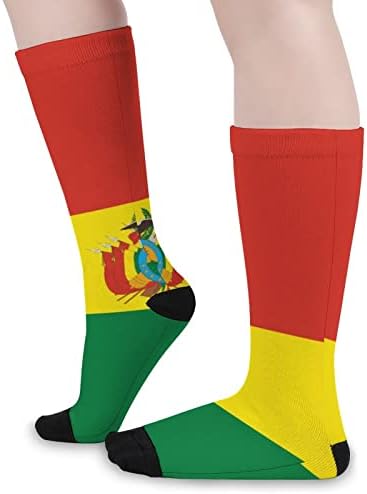 Bovivia Flag Printed Color Cop што одговара на атлетски колени високи чорапи за жени мажи