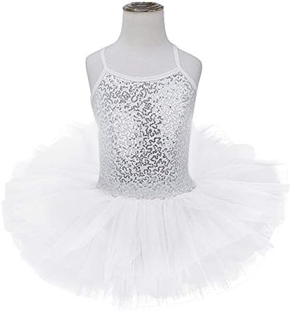 KKMeter Девојки девојки, секвенциран балетски фустан од туту, принцеза балерина леотарска облека за танцување облеки за танцување