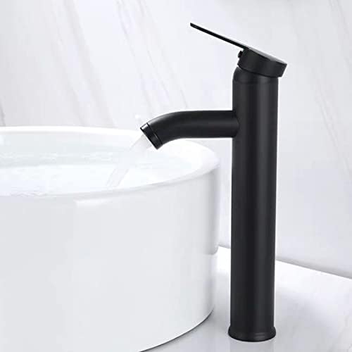 Не'рѓосувачки челик топла и ладна вода тапа за миење тапа со басен бања, црна ниска верзија