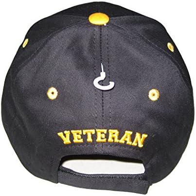 Виетнамскатаet Ветеран 1960-1975 Орел Со Знаме Бејзбол Капа. Црна, Прилагодлива