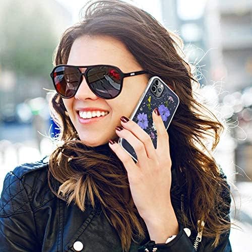 Аберија Дизајнирана За Iphone 12 Pro Max Притиснато Цвеќе Случај Симпатична Јасна Со Дизајн За Жени Девојки Блинг Сјај Искра Мека Силиконска