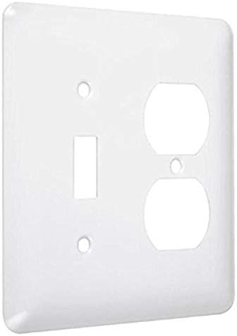 Taymac WRW-TD Maxi/Princess Metallic Wallplate со една превртување, една дуплекс, две банда, бела мазна