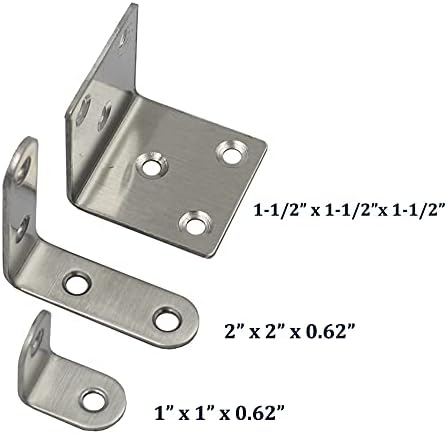 DGOL 6 парчиња 1-1/2 x 1-1/2 x 1-1/2 инчен Нерѓосувачки Челик Агол Заграда, Квадратни Облик Заеднички Прав Агол Загради со 36 парчиња