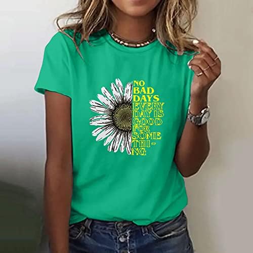 Женска технологија жени сончоглед летен маица плус големина лабава блуза врвови девојки кратки ракави жени лабави врвови случајно