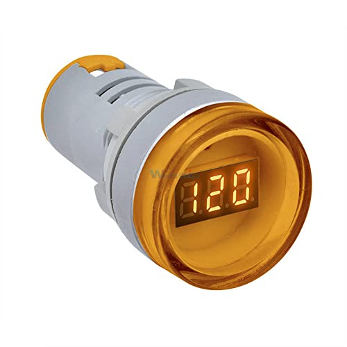 22мм AC 60-500V 0-50A LED дигитален дигитален дисплеј мерач на волт-волтметарски напон мерач Индикатор пилот светло AC60-500V портокалова