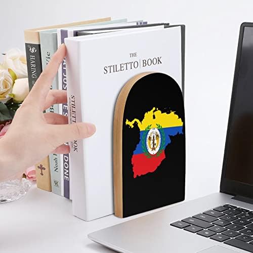 Колумбија Знаме Мапа Сликарство Дрво Книга Декоративни Не-Пропадна Книга Крај 1 Пар 7х5 Инчи