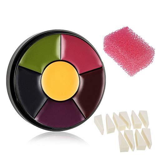 CCBeauty 6 во боја на модринки во боја Ноќта на вештерките SFX боја на лицето со боја со сунѓерски клинови, сунѓерски клинови, шминка за