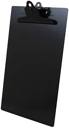 Саундерс Црна Рециклирана Алуминиумска Таблата Со Исечоци со Црн Клип - 8,5 x 11 инчен Држач За Документи Со Големина На Буква-Идеален
