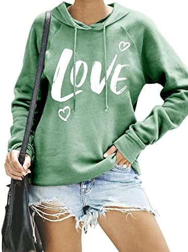 Syellowafter Women Casual Pullover Love Letter Letter Printed Sweatsshirt Bluze Bluze