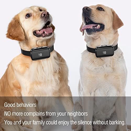 Јака за кора од Bestdoggo за кучињата против лаење јака за полнење на јака автоматско-стоп контролор на буп звук вибрации и режими