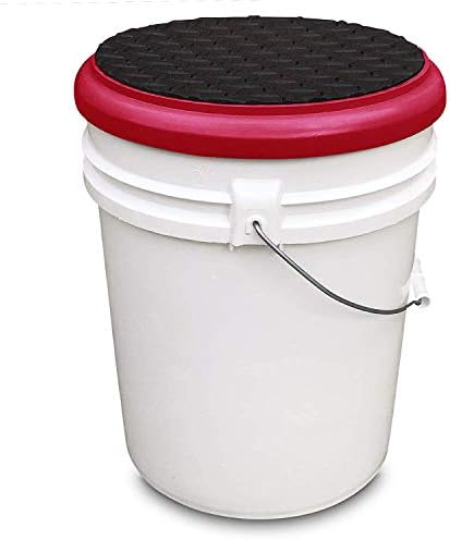 Црвена рамка/црна подлога на капакот на кофата на кофата/црната подлога од корпата лид