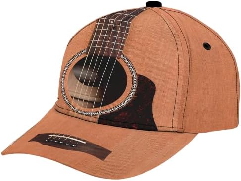 Капа за гитара, персонализирана капа за бејзбол гитара, сопствена капа за гитара, подароци за loversубители на гитара, играчи, роденден, Божиќ