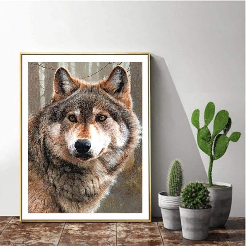 DIY 5D дијамантски сликарски комплети за волк за возрасни целосна вежба, сликање кристално везови слики уметност занает за домашен wallиден декор ， 5d комплет за уметно
