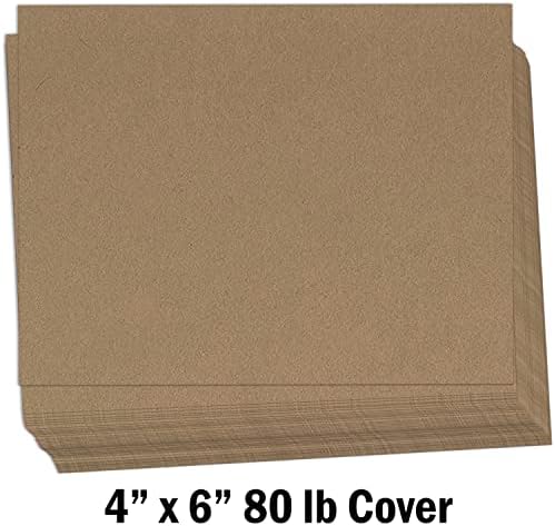 ХАМИЛКО кафеава боја Крафт Картсток хартија - рамна 4 x 6 тешка тежина 80 lb картичка за покривање на картичката - 100 пакувања…
