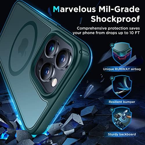 Simtect силно магнетски дизајниран за iPhone 14 Pro Max Case, [компатибилен со Magsafe] Slim Fit, но сепак силно заштитен 10 ft Mil -Shockprofuf Busprouf Bumper со покривка на воздушно перниче 6,7 -Смид ноќ