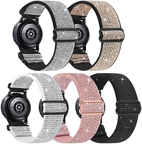 5 пакет Еластични Најлонски Ленти За Часовници Компатибилни Со samsung galaxy watch активни 2 опсези 40mm 44mm/Galaxy Watch 3 41mm/Galaxy
