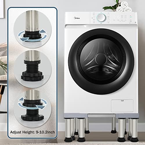 Машината за машина за перење Kokorona, мини фрижидер штанд со 12 силни стапала, прилагодлива база на фрижидер мултифункционално мијалник за миење садови, максимално опт