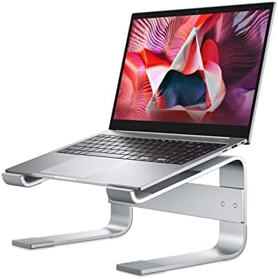 Стенд на лаптоп за биро, ергономски вентилирано ладење Цврст компјутерски штанд, држач за кревање лаптоп широко компатибилен