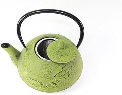 Јапонски Антички 24 фл Оз Зелен Лист Од Гинко Чајник Од Леано Железо Тетсубин Со Инфузер